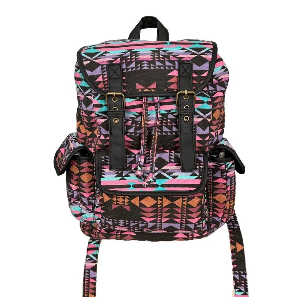 Candie's Aztec Backpack School Bag Medium Multi Color Cross Shop - Picture 1 of 2